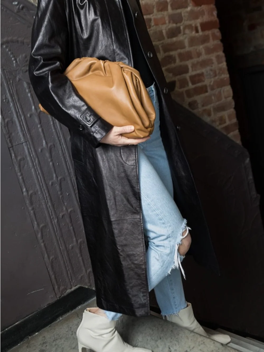 Classic Camel - Brown Soft Pouch Large Oversized Clutch Bag